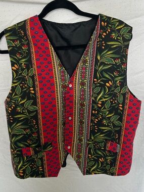 Vintage Vibrant Print Vest
